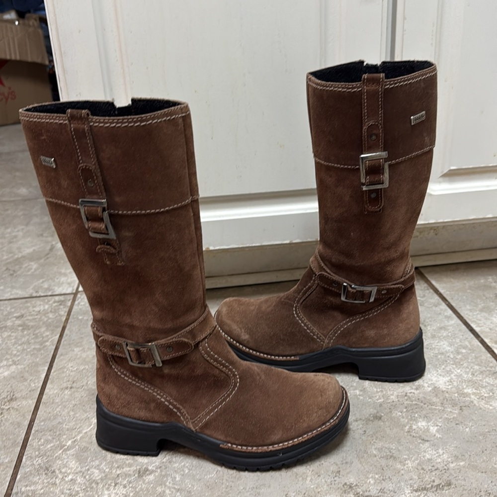 Ricosta Kids Brown Suede Knee-High Boots